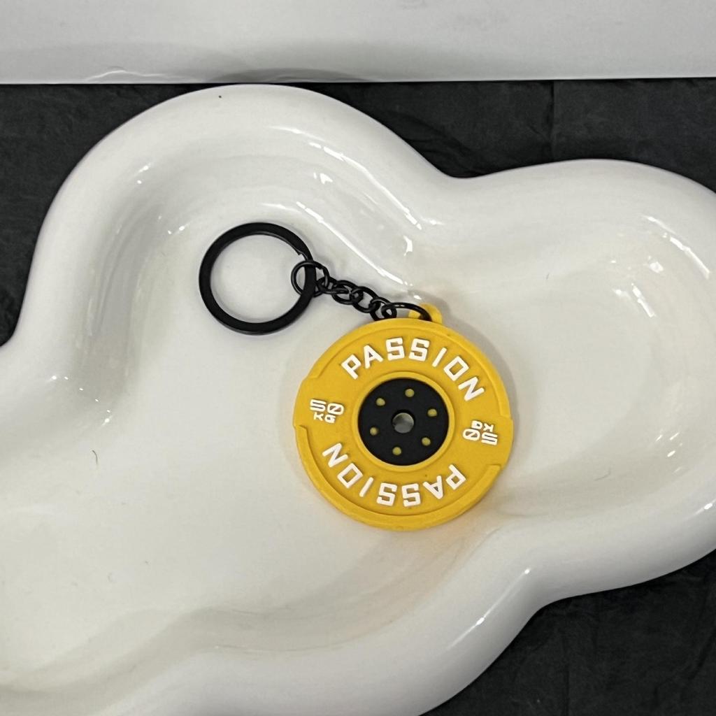 Miu Series Dumbbell Plate Keychain: Trendy Fitness Accessory & Sports Jewelry Gift