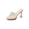 Summer New Sexy Transparent Crystal and Waterproof Table Cool Slippers Women's Wear Night Stage Catwalk High-heeled Sandals