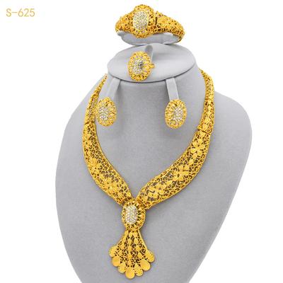 Dubai 24k Gold Plated Schmuck Vierteiliges Set Indien Naher Osten Dubai Brautschmuck 2026