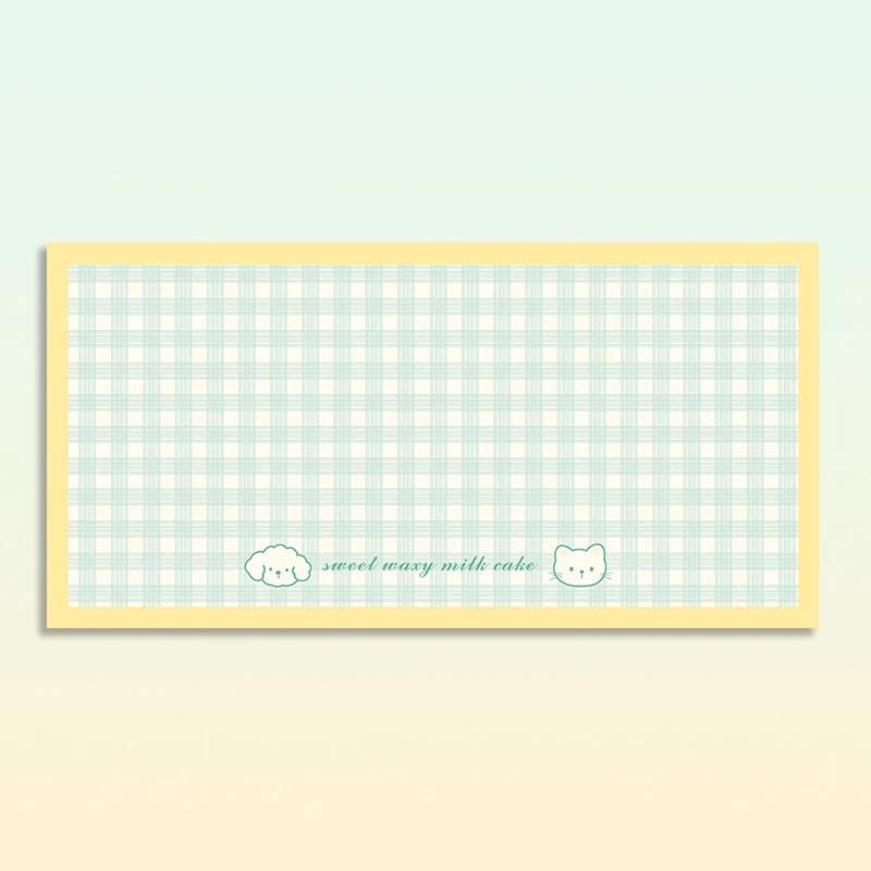 Pet Waterproof Carpet Cat Dog Eating Mat Blue Plaid Pvc Leather Non-slip Floor Mats Cute Sweet Home Decoration Rug for Kitchen