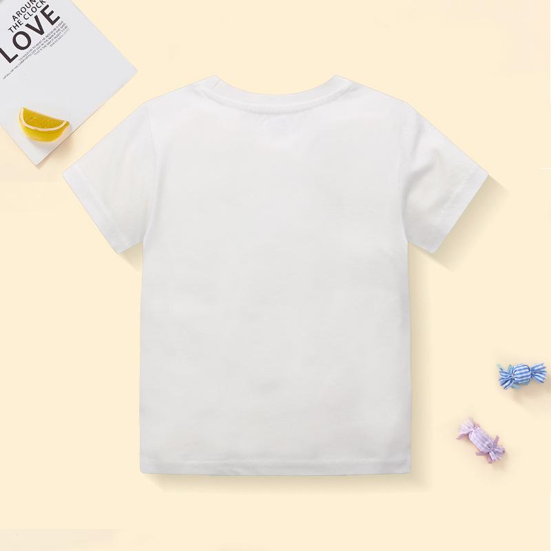 Girls Summer New White Short-Sleeved T-Shirt Cartoon Animal Children'S Short-Sleeved Cute Fashion In Small Children