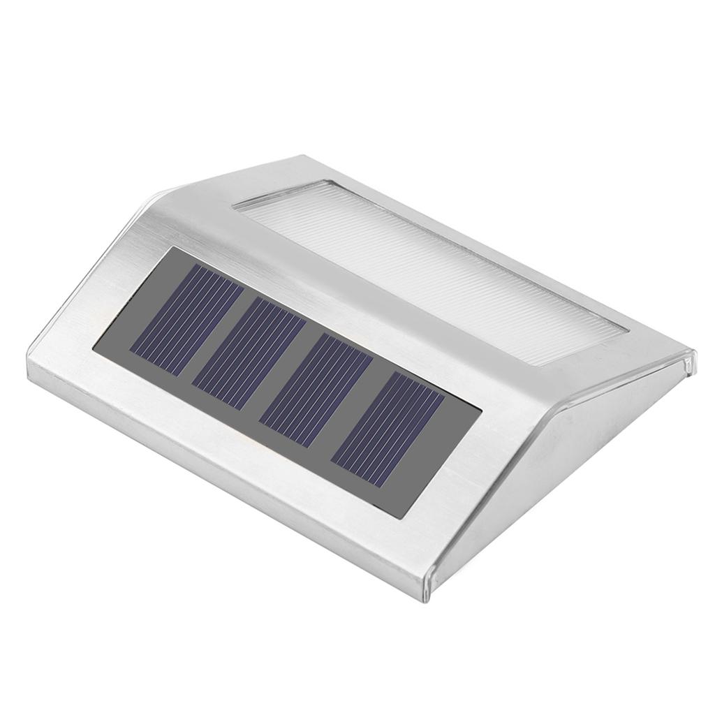 Edelstahl 3LED Solarbetriebene Wandleuchte Gehweg Wasserdicht Landschaftslicht(Weißes Licht)