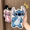 Disney Kawaii Stitch Angel Hanging Hand Towel Cartoon Cute Water Absorbent Coral Fleece Kitchen Quick Drying Shower Room Supplies