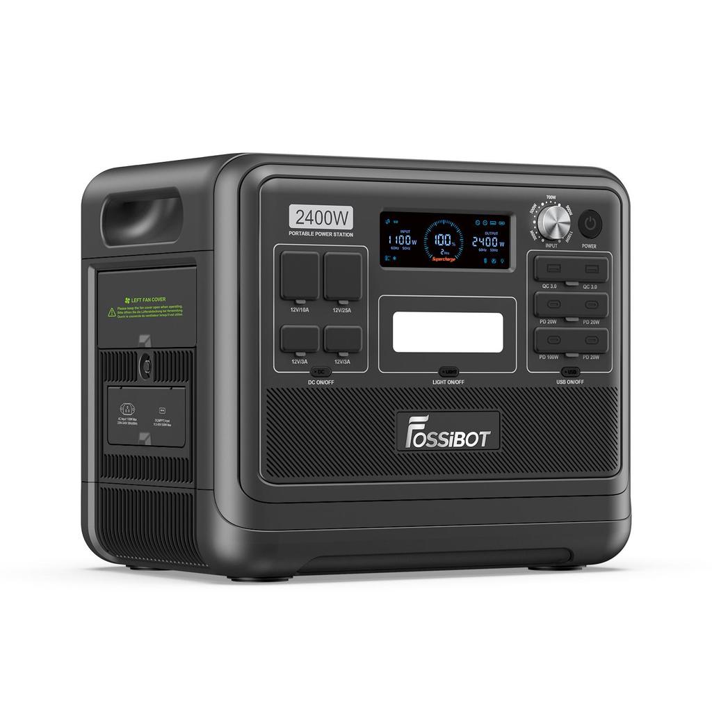 Power Station Portable FOSSiBOT F2400 | Batterie LiFePO4 2048Wh, 2400W (4800W Pic), 3 Sorties CA, RV/Maison/Voyage/Urgence