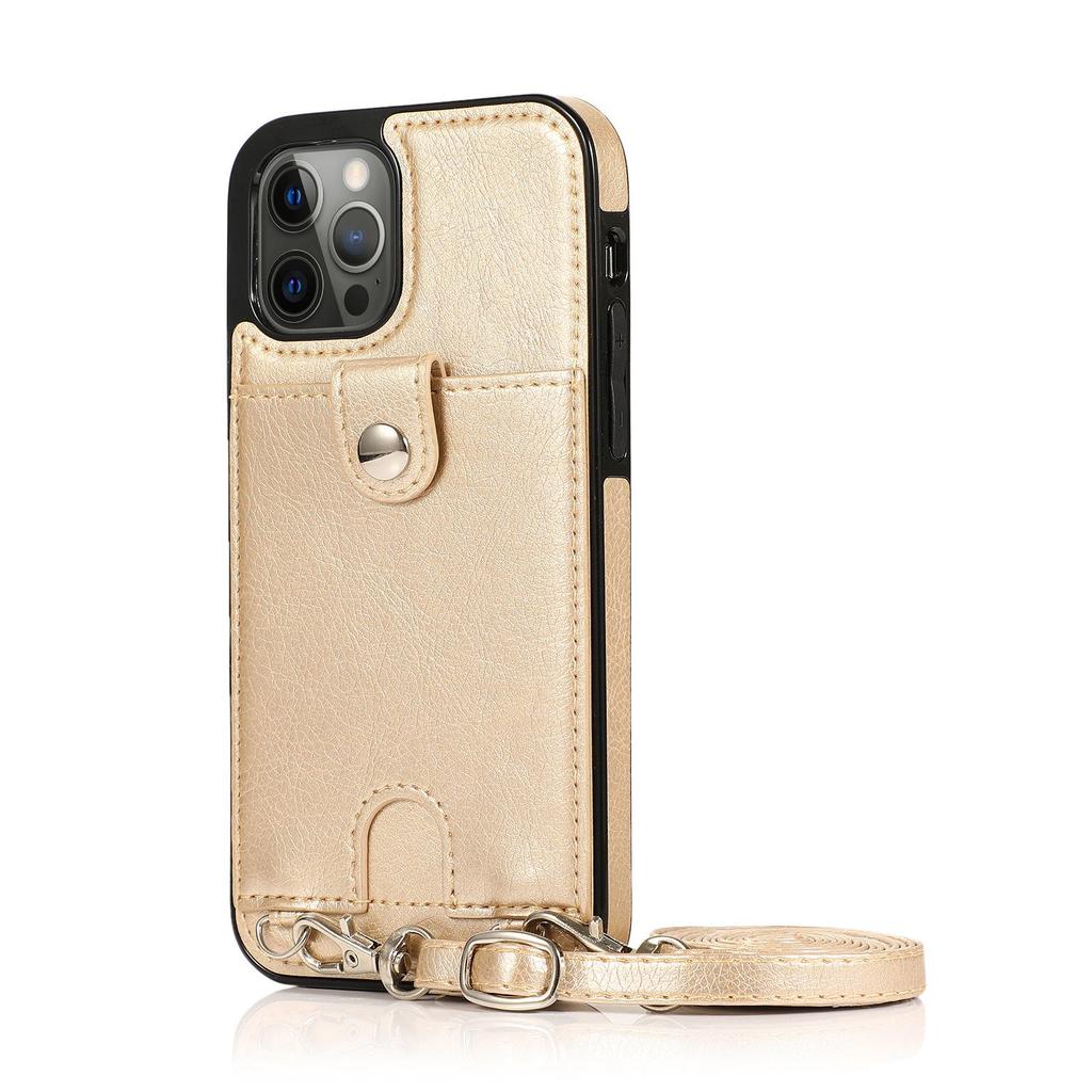 Lederhülle mit Kartenfächern für iPhone 12 Pro Max, weiche Silikonhülle für Apple 13, vertikal hängende Hülle für 7/8 Plus