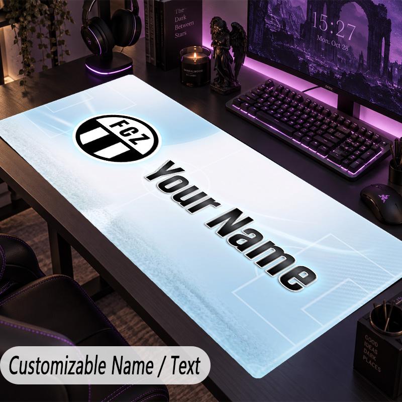 Custom Text Big Mousepad, Extended Desk Pad For Laptop Work GameFC Zürich