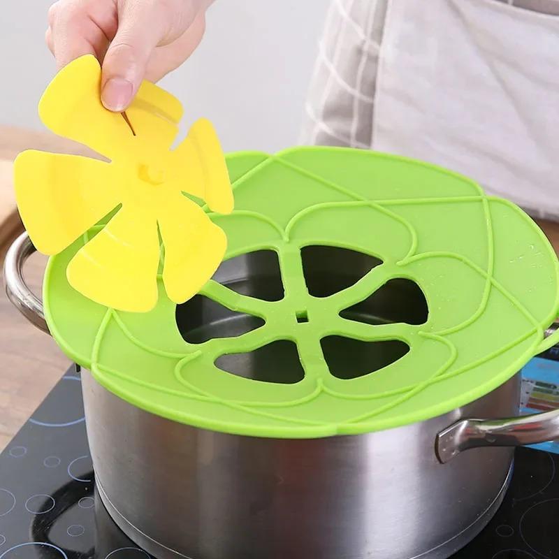 26CM Heat-Resistant Silicone Lid Spill Stopper Cover for Pot Pan Multi-Purpose Kitchen Accessories Cooking Tools Microwave Safe