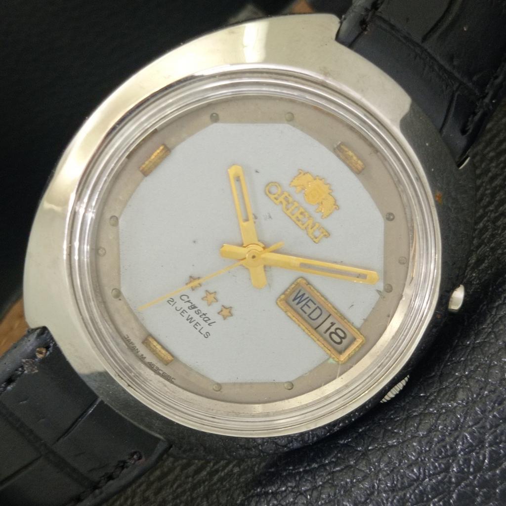 VINTAGE ORIENT CRYSTAL AUTOMATIC 46941 JAPAN MENS ORIGINAL DIAL WATCH a703407-1