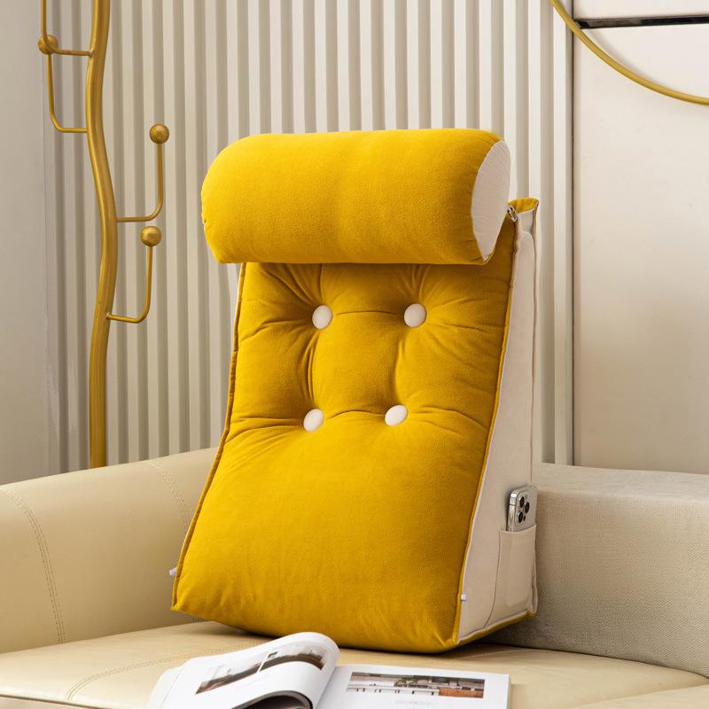 

1PC Reading Pillow Adult Kids Reading Pillow with Detachable Neck Roll Back Pillows for Reading Watching TV Gaming and Relaxing 45x55x25cm жёлтый