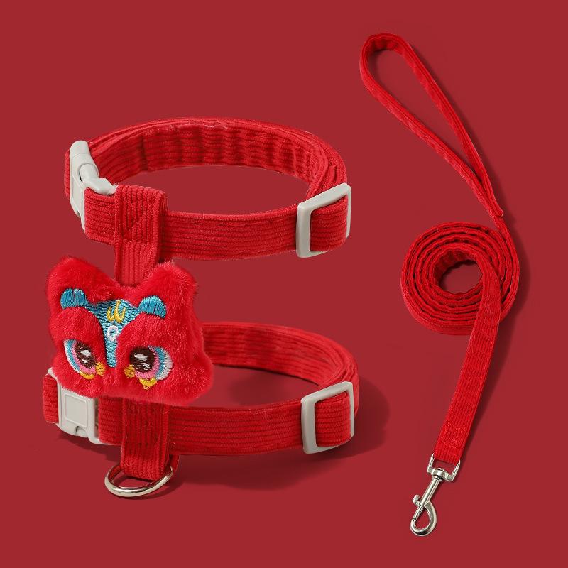 Chinese-style New Year Pet Leash, I-shaped Cat Leash, New Year Leash