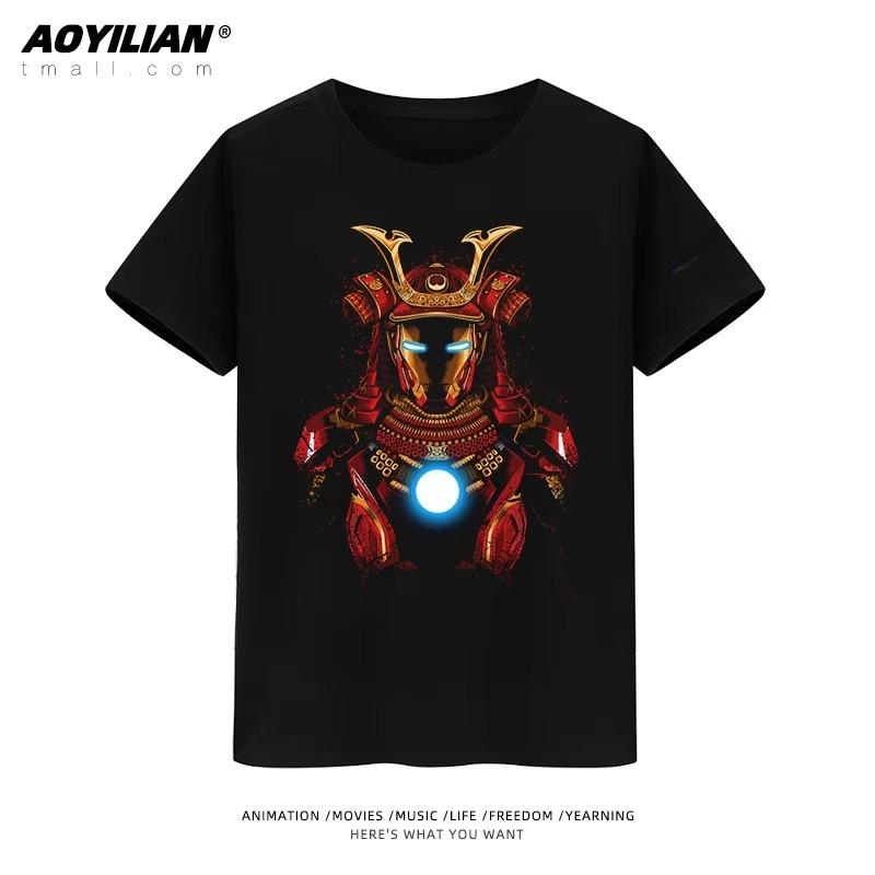 

2026 new Marvelthemed accessories Avengers Iron Unisex shortsleeved Unisexs Tshirt pure cotton Unisexs Tshirt M