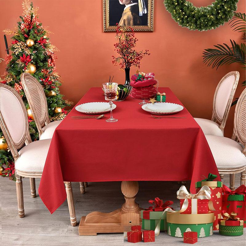 1 Stück, Weihnachten Weinrot Polyester Knitterarm, Waschbar und Wiederverwendbar, Restaurantküche Tischdekoration Tuch Tischdecke