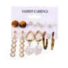 IF ME Korean Geometric Tassel Earring Set Simple Retro Leaf Heart Gold Earrings Jewelry Accessories