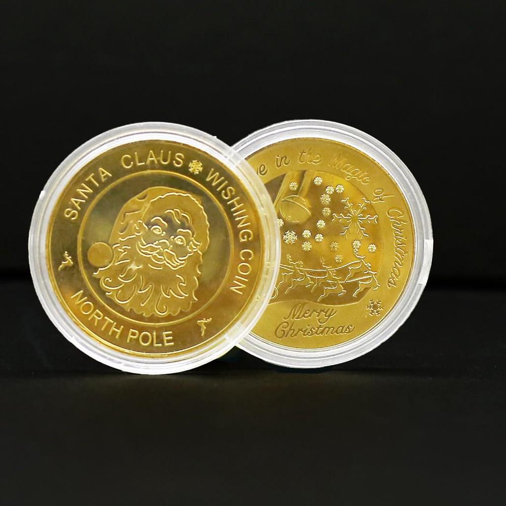 Santa Claus Commemorative Medal: Reindeer Sleigh Creative Gift for European and American Markets