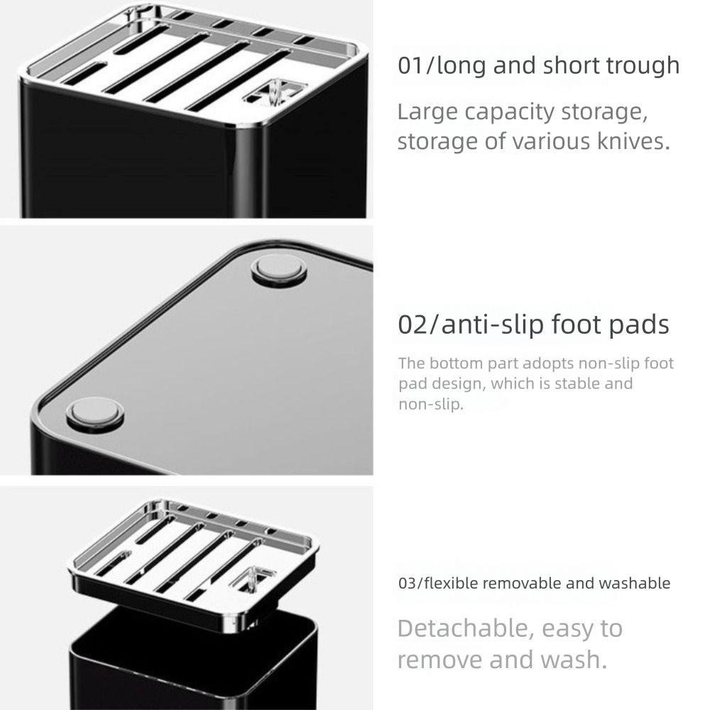 with Anti-slip Mat Knives Stand Plastic Knives Storage Box Household Inserted Knives Holder  Desk
