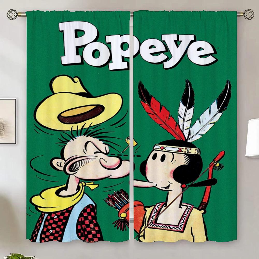 White Curtains for Camera Popeye the Sailo Modern Home Decoration Chiffon Curtain Living Room Customs Free Shipping Products
