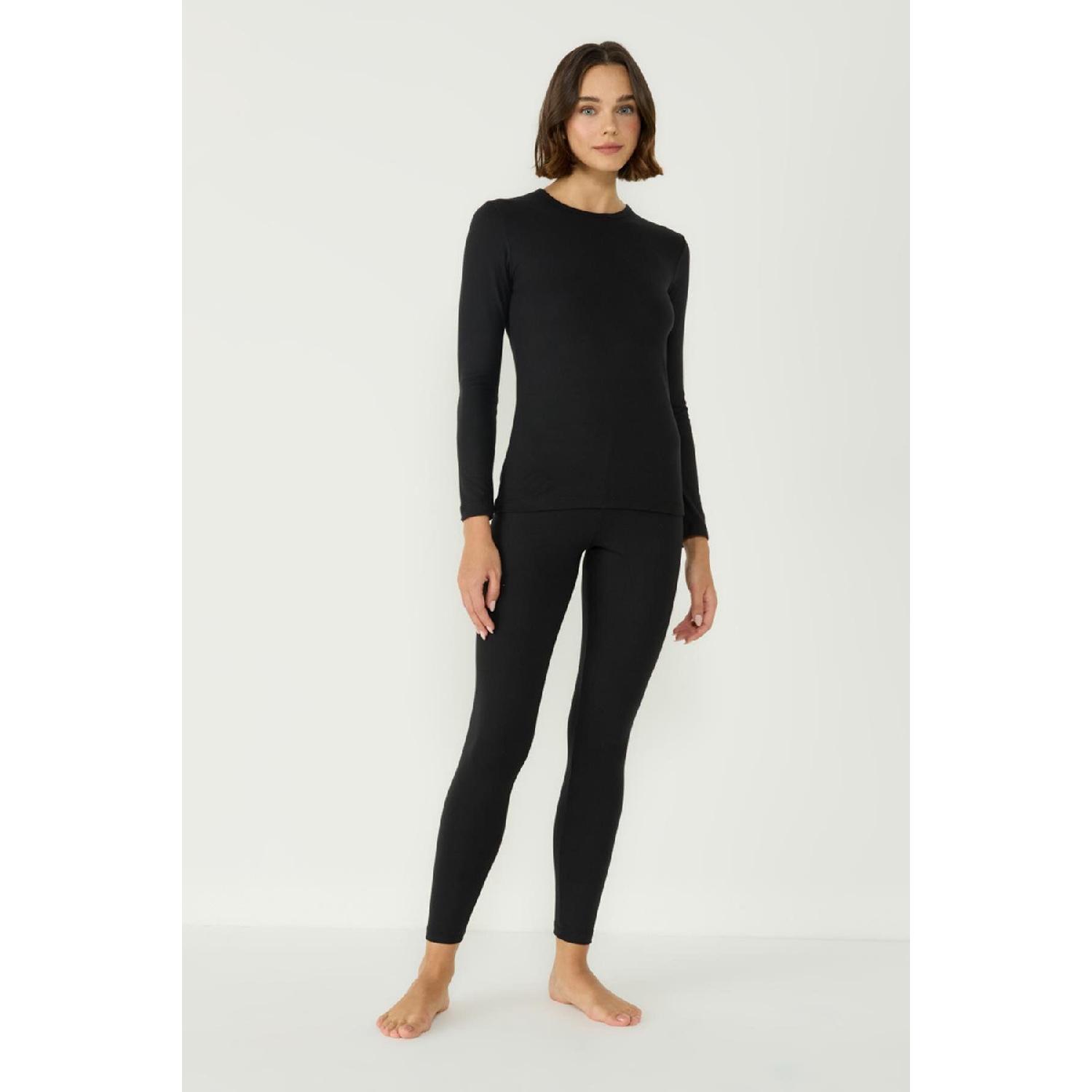 

Women s Long Sleeve Crew Neck Thermal Suit 405152 / 409003 Black XL чорний