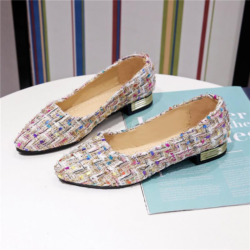 Womens Comfortable Slip on Round Toe Colorful Woven Fabric Penny Loafers Casual Fashion Driving Party Flat Shoes
