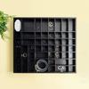 Creative Deco Vitrine Plateau Étagère Bois Noir| 51 Compartiments | 52 x 46 x 5 cm | Rangement Bijoux Armoire Tiroir | Organisateur