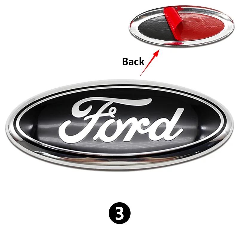 New 2026 Car Sticker 22.5x9cm Metal Front Rear Emblem Badge Trunk Hood Aluminum Decal 1PC for Ford Fusion Focus Fiesta Kuga Mond
