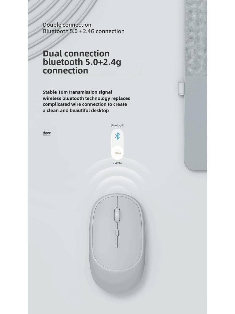 Dual-Modus Kontrastfarbe Bluetooth 2.4G Drahtlose Maus für Handy, Tablet, iPad und Notebook