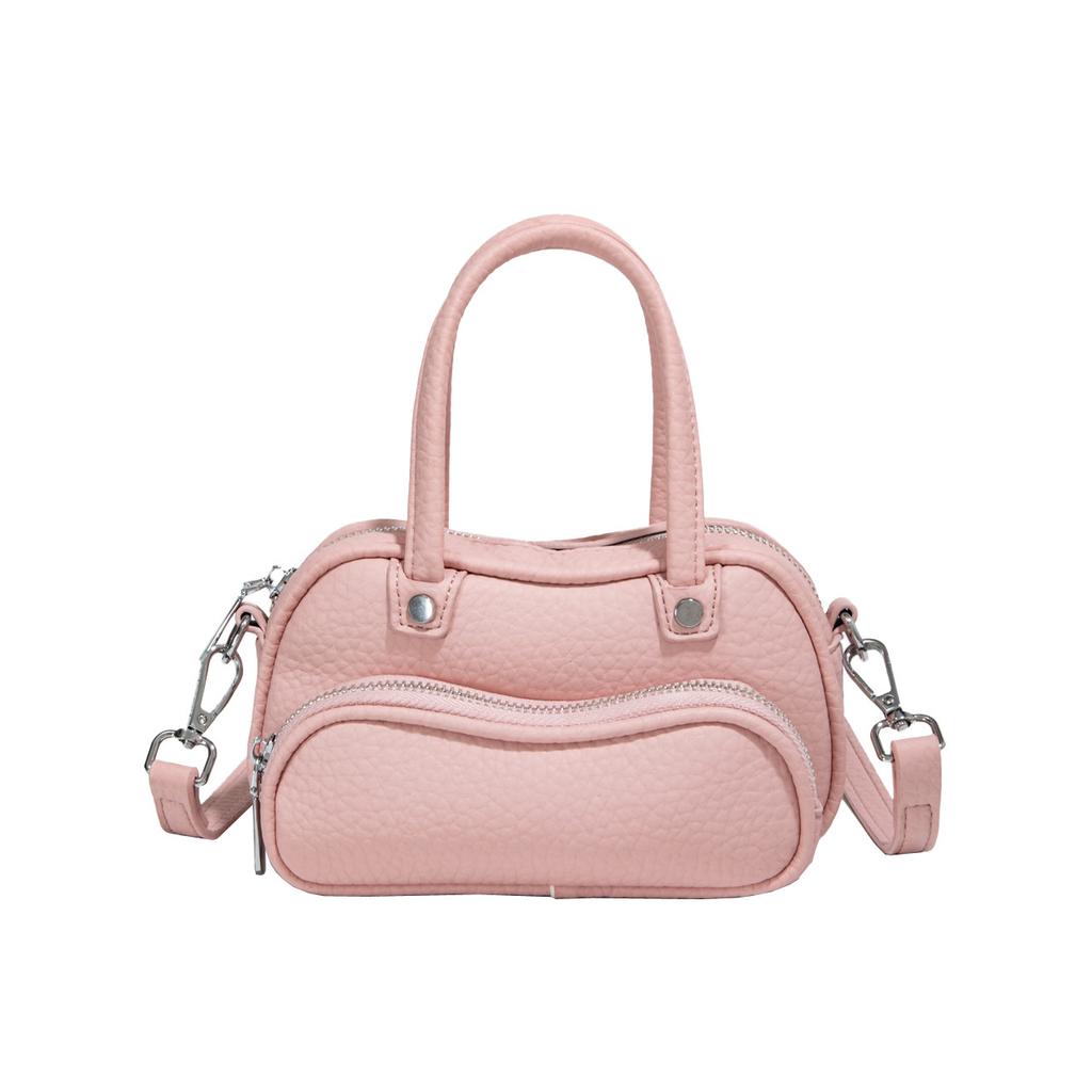 High Quality Lychee Pattern Portable Bowling Bag Niche Design Versatile Temperament Commuter Style Messenger Bag Bag Woman