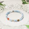 Jbans Classic Gold Brass Point Aqua Blue Cut Agate Gemstone Bracelet (C2501Ac1246_Bl)