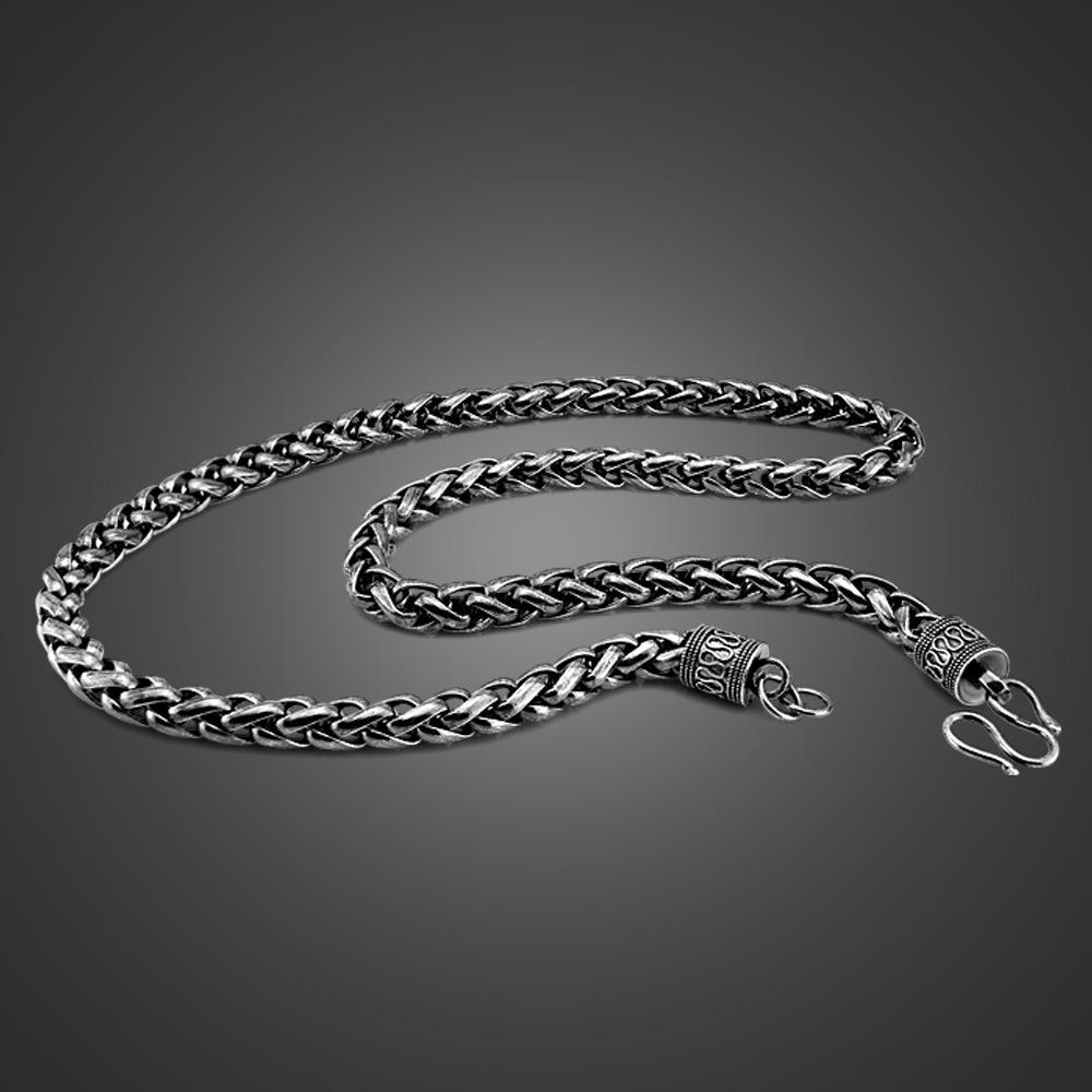 

Мужское ожерелье-цепочка Фонарь винтажное посеребренное тайское серебро трендовое мужское уличное хип-хоп ожерелье ювелирное изделие 50