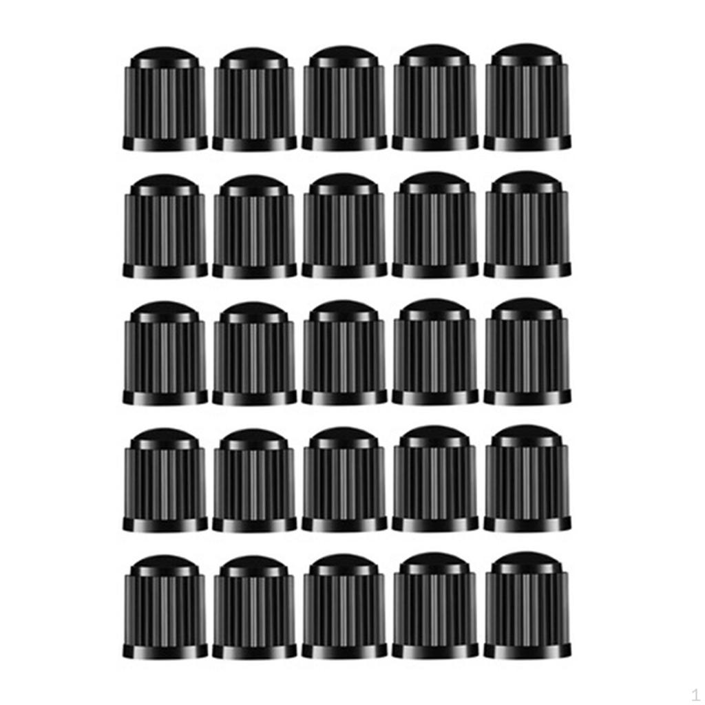 25 Pack Car Tire Valve Caps with Rubber Ring for Vehicle