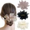 Barrette Stylish Adult Cute Hair Accessory Hairpin Tulle Lace Style Clip Large Small Half-up Flower Motif Kimono Yukata Wedding Daily Commuting Set 3