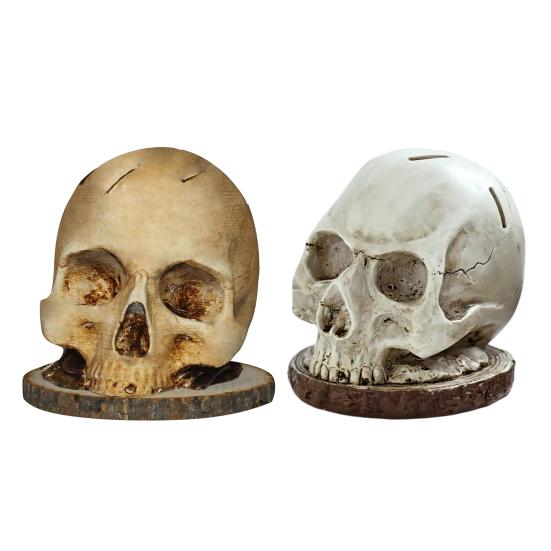Schädel-förmiger Messerhalter mit Knochenstruktur Dunkles Horror Küchen-Dekor für Halloween Gotischer Stil Stabil Einzigartiges Geschenk für Horror-Fans