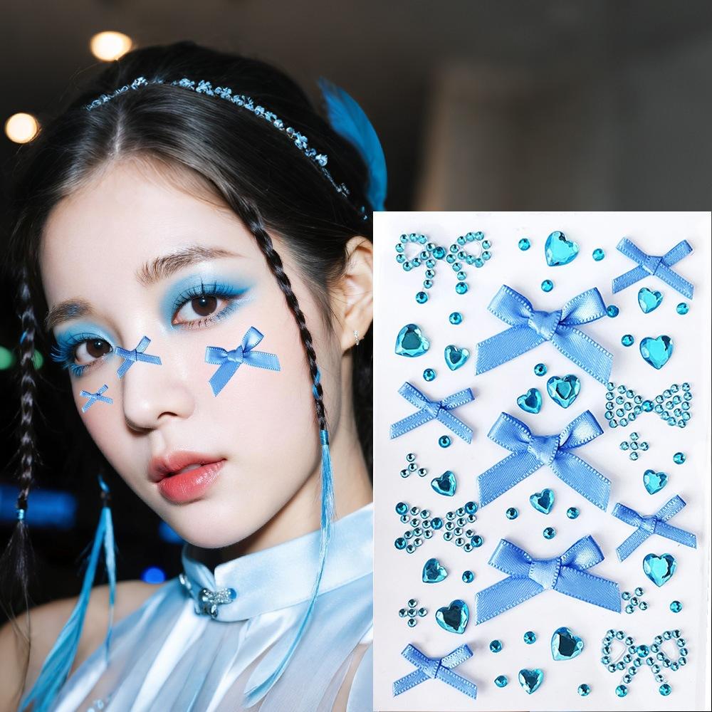 Butterfly Face Stickers Pearl Temporary Tattoo Stickers Lasting Waterproof Glitter Eyeshadow Body for Makeup Stickers