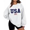 Women's Gothic Harajuku Plus Size Round Neck Hoodie with American Flag Print