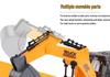 Children's Rechargeable Remote Control Excavator Bulldozer Toy with Lights