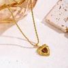 Retro Irregular Heart Pearl Pendant Stainless Steel Women's Necklace