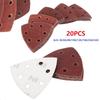 20pcs Sandpaper Triangular Sanding Discs Hook And Loop  Aluminum Oxide Pads 90mm 6 Hole Abrasive Tools For Wood Sanding Tools