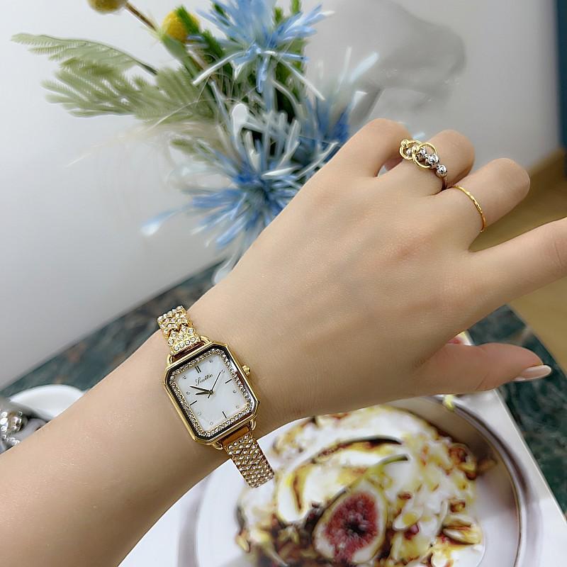 Square Style Fashion Light Luxury Watch Femininity Bracelet Watch Women S Watch Diamond Strap Women S Watch