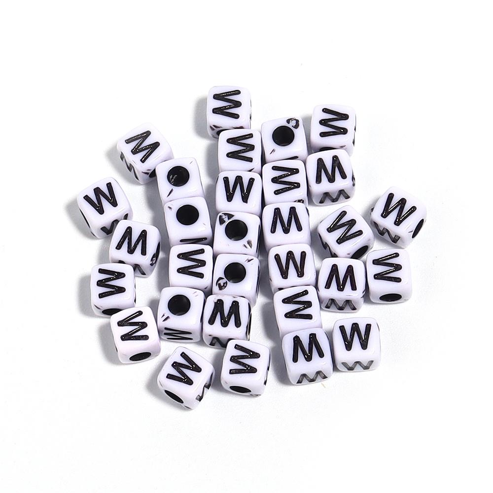 50-100Pcs White Square Acrylic Letter Beads A- Z Cube Loose Spacer Beads Alphabet Beads DIY Bracelet Jewelry Making Accessories
