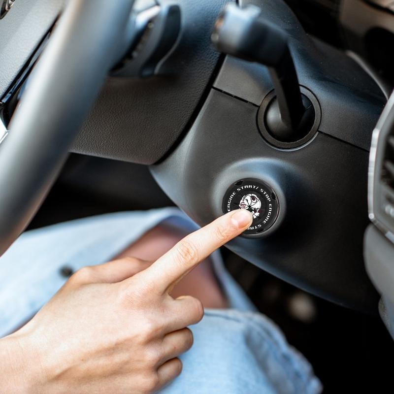 Auto Start-Stopp-Knopf Abdeckung Dreh-Druck Start Zündungsabdeckung Kratzfest Kreativ Cool Auto Motor Startknopf Schutzabdeckung