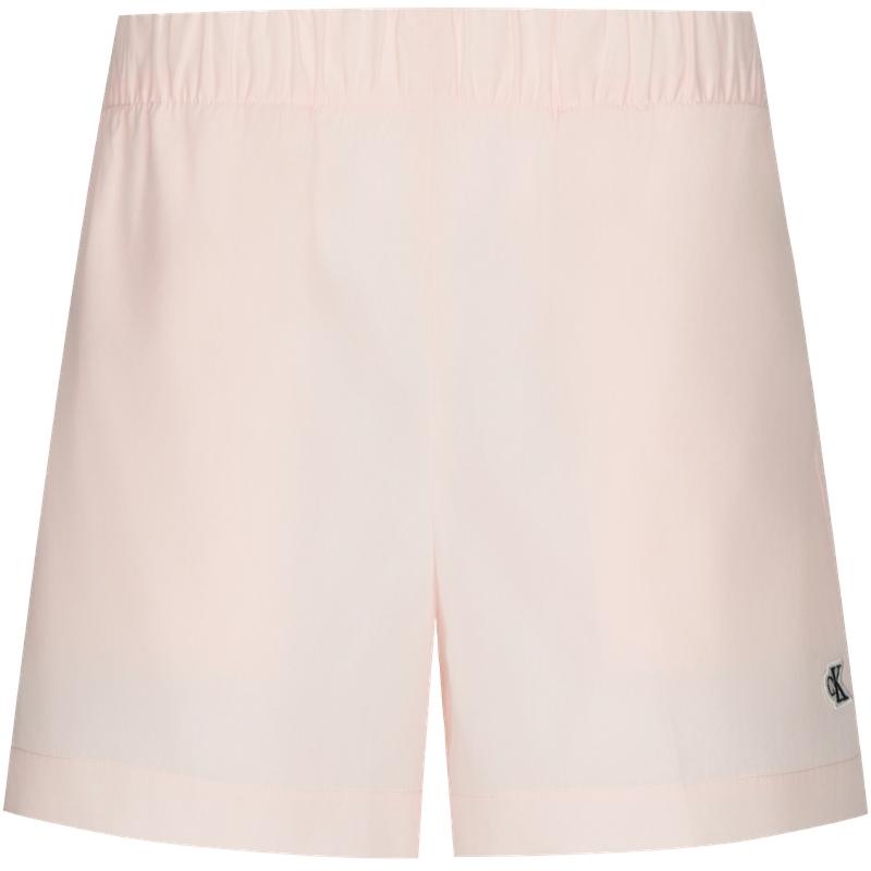Calvin Klein Vacation Style Cotton Poplin Elastic Waist Embroidered Logo Casual Shorts Women shorts 47G617G XXS