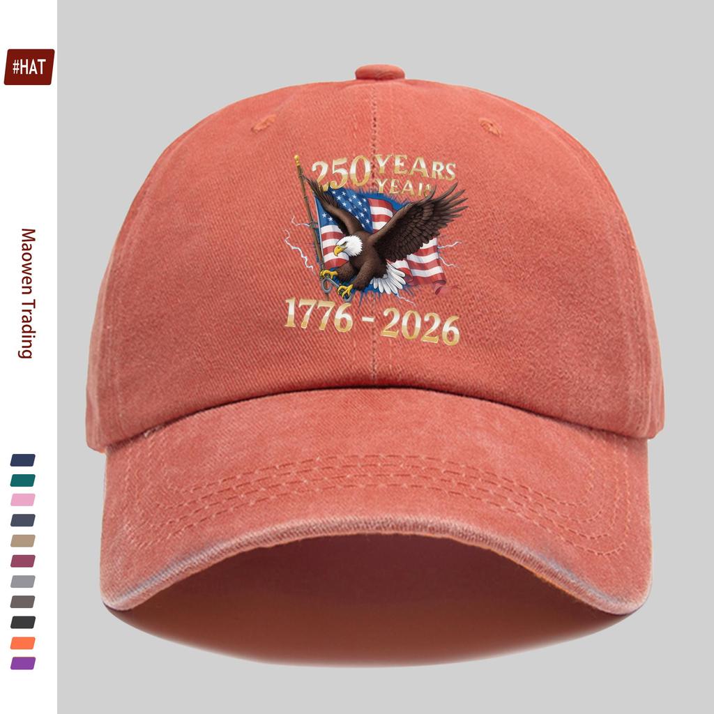 Pc Th Anniversary Themed Baseball Cap Black With Embossed Years And White Eagle With American Flag And