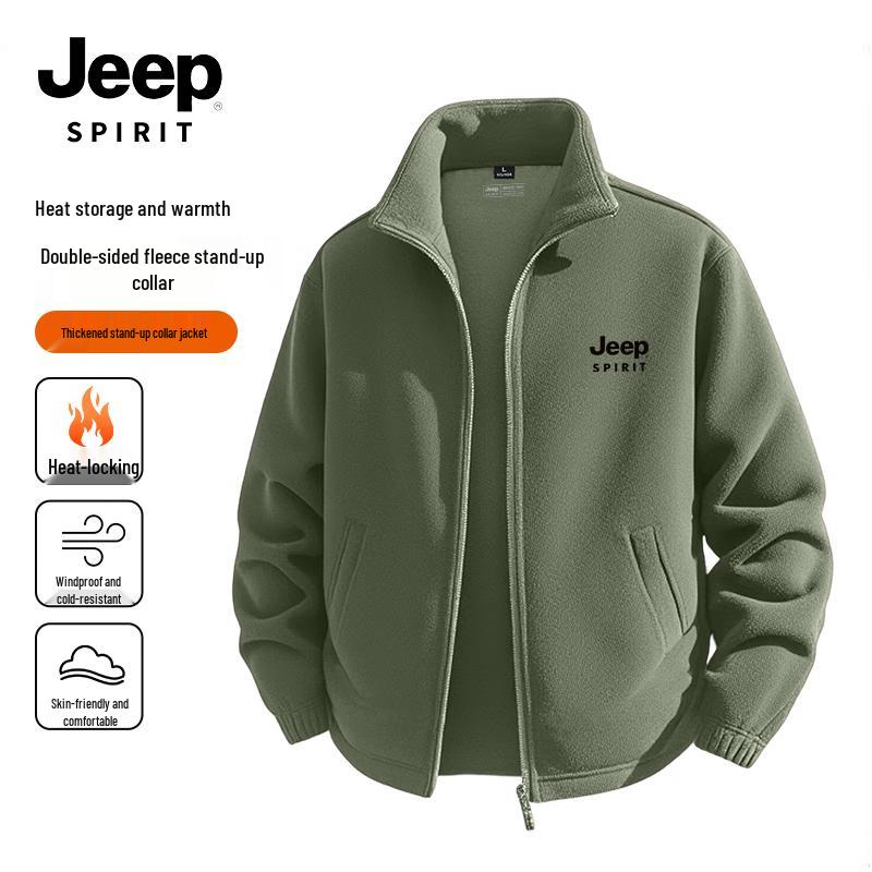 

JEEP SPIRIT Men s Winter Stand-up Collar Fleece Jacket XL