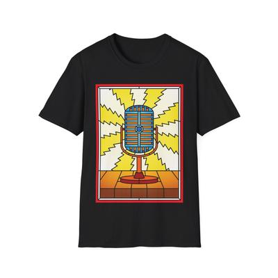 Stained Glass Microphone T-Shirt, Singer Gift, Music Graphic Tee - Unisex