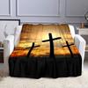 Three Crosses at Sunset Patterned flannel blanket perfect for the bedroom living room, sofa, or a little nap
