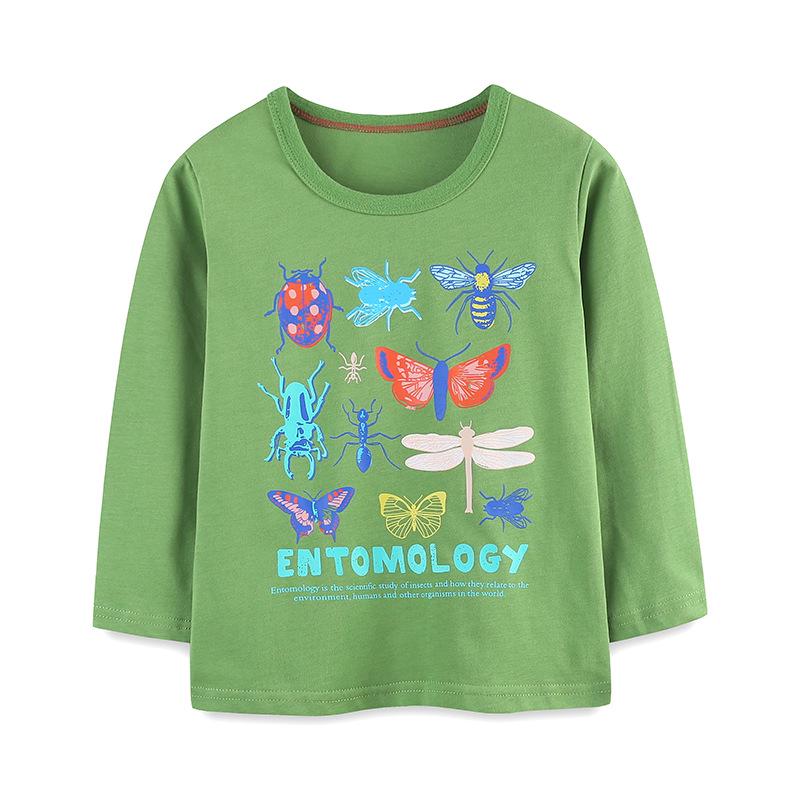 Cartoon Print Knit Cotton Long-Sleeve T-shirt - European/American Style for Kids 110 cm - 4 Years