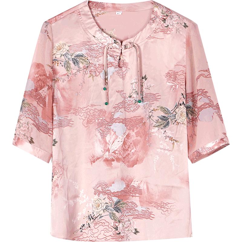 XUEXI Elegant Mid-Sleeve Printed Summer T-Shirt XXL