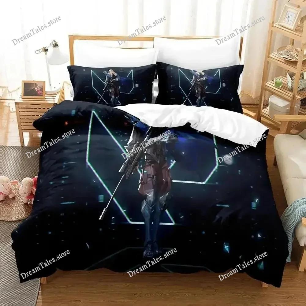 Jett Valorant Bedding Set Single Twin Full Queen King Size Bed Set Adult Kid Bedroom Duvet Cover Sets 2D Print Game Bed Sheet741