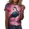 Summer Round Neck 3D Animal Print Top Fashionable Casual Short Sleeved Women's T-shirts