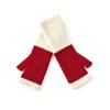 1 Pair Korean Style Knitted Gloves Soft Warm Half Finger Gloves Protect Wrists Cold-proof Color-blocked Gloves