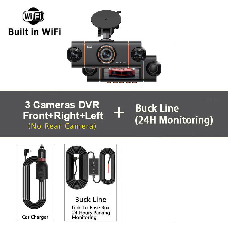 B16W Wifi-4 Lens 360 Degree Dash Cam For Cars Car DVR 1080P 4-Channel Front Camera Video Recorder Rear View Camera Night Vision